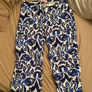 Lilly Pulitzer White & Blue Pants